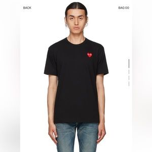 Comme Des Garcons Black Short Sleeve Logo Patch Tee Shirt